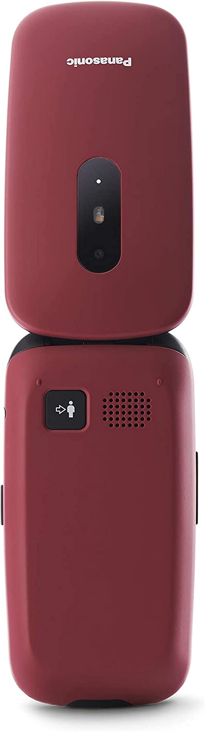 Panasonic KX-TU446EXR Telefono Cellulare Facilitato, Compatibile con Apparecchi Acustici, Ottimale per Anziani, Pulsanti Grandi Retroilluminati, Ampio Display, 600 Ore di Autonomia, Rosso