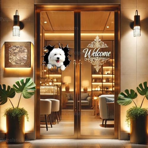 Image of Cute Dog Stickers for Car Window Decals Waterproof Funny Sticker (Bichon Frise Sticker)