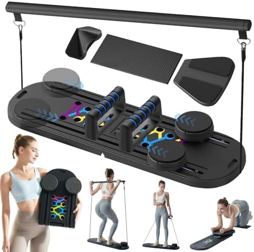Pilates Board - Pilates Reformer Set for Home Workout, 7 in 1 Exercise Board, Ab Roller Board, Ab Core Trainer, Pilates Machine, Pilates Equipment for Full-Body Workout