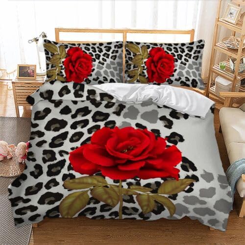 Housse de couette 220x240 rose et grise anti-pli en microfibre douce pour lit adulte sans repassage