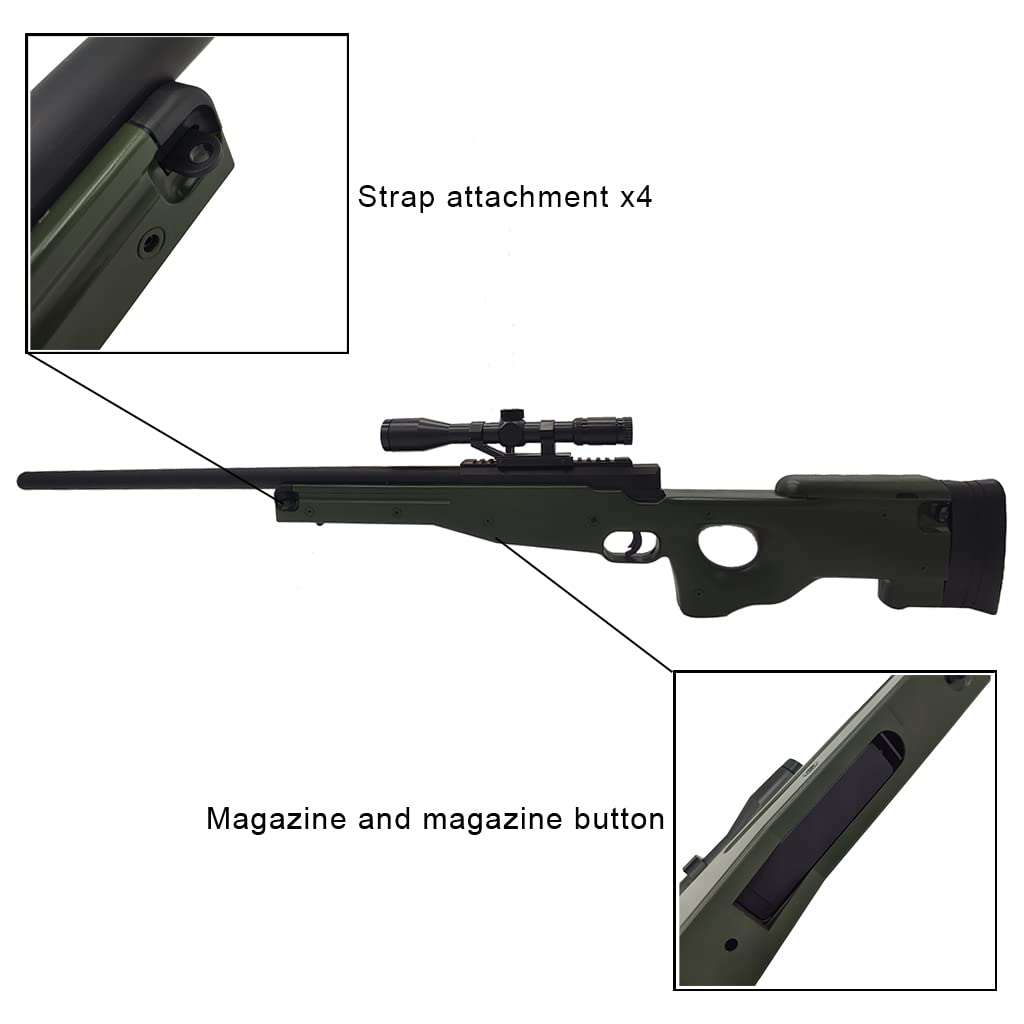 CYBERGUN Fucile Airsoft Mauser SR/Modello a molla/Colori: verde OD e nero/Potenza 1 Joule