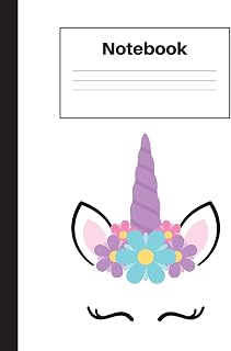 Notebook: Unicorn Blue Flower, Dot Grid, Notebook Home Office School Student Teacher Homeschool, 7.4 x 9.7 in, 200 pages for kids, school, home, students, teachers (Unicorn Fun)