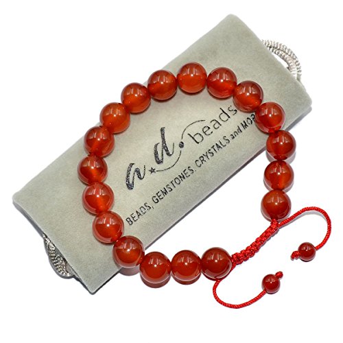 Image of AD Beads Natural 10mm Gemstone Bracelets Healing Power Crystal Macrame Adjustable 7-9 Inch