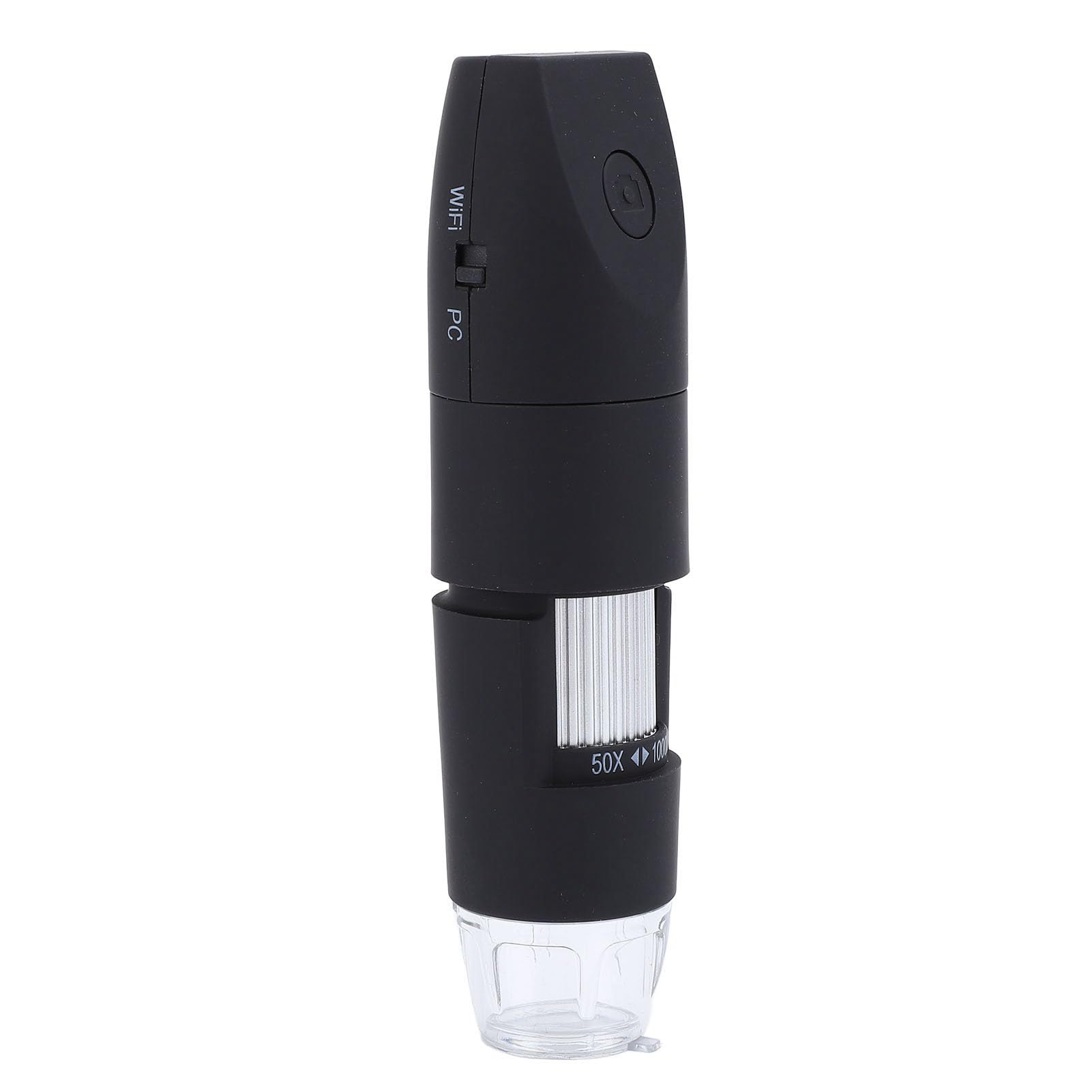 Zunate Microscopio Digital Inalámbrico 1080P 1000X |Cámara de Bolsillo WiFi USB para Inspección de Circuitos de Piel Enfoque Manual (Black)