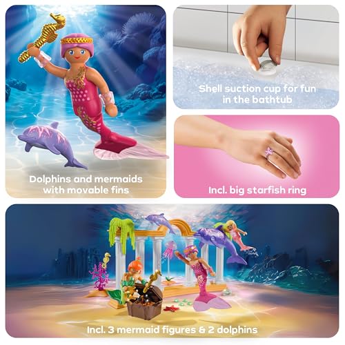 Playmobil | Promo Pack | Mermaid Treasure with Dolphins | Toy from 4 years | Gift for children | Encourages creativity & magical role play | Fairytale underwater adventure with figures | 71861