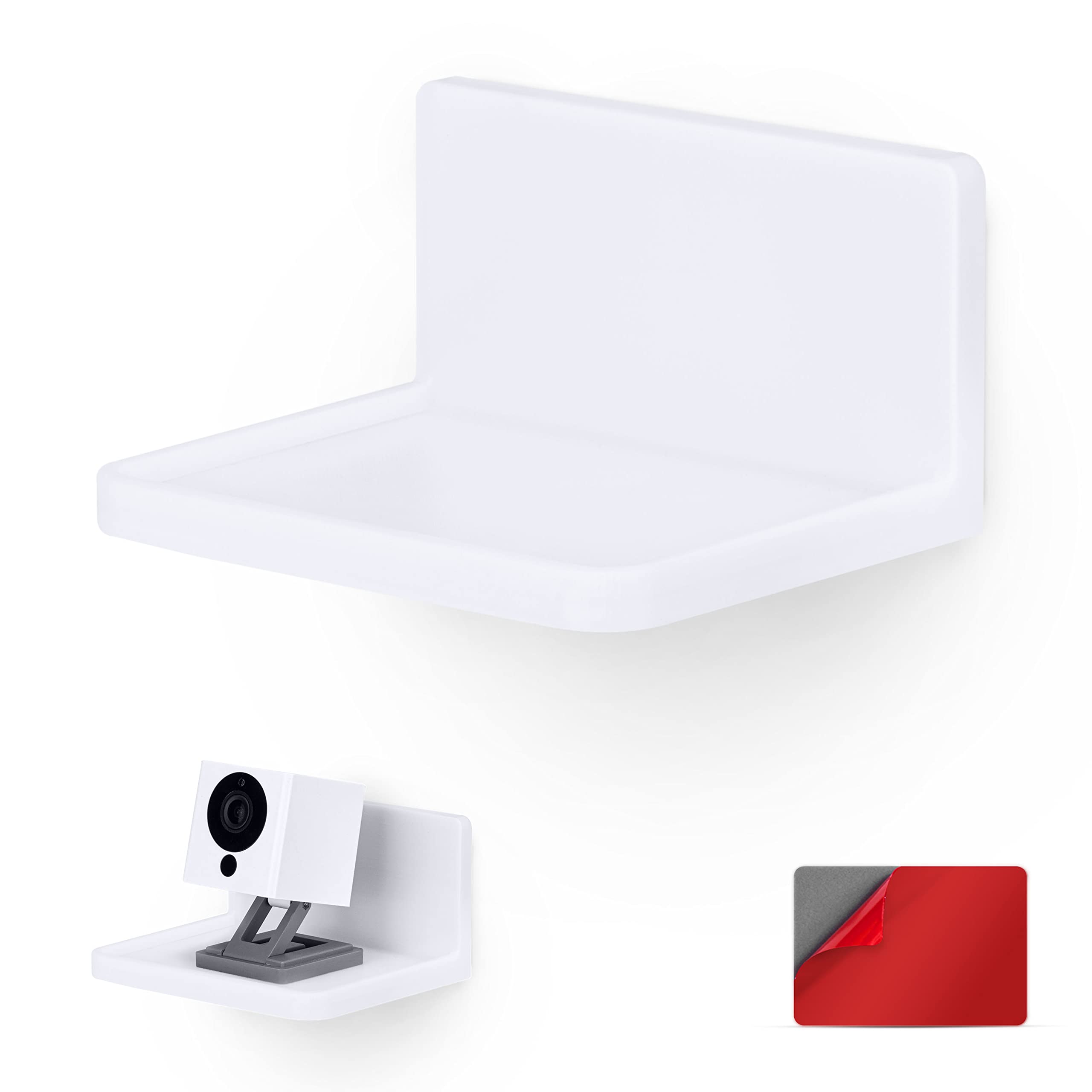 Brainwavz Screwless 4" Universal Shelf for Cloud Security Camera, Baby Monitor, Small Speakers, Electronics & More, No Tools, Vhb Tape Strong Adheasive, (White) — Amazon image 14