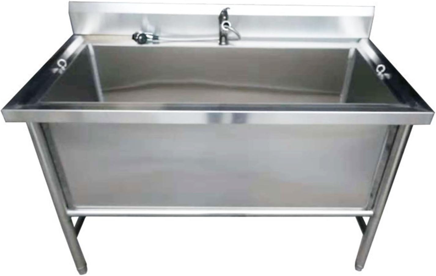 Floor Mop Sink,Stainless Steel Dog Bathtub Station, Professional Pet Grooming Tub with Faucet, Large Medium Small Dog Bathing Sink, Easy Clean Shower for All Pets,100cm/39.4in