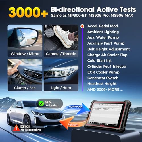 Autel MaxiCOM MK900 Bidirectional Scanner: 2026 Up of MaxiCheck MX808S MK808S, Work as MK900-BT MK900BT MX900 OBD2 Diagnostic Tool w/ 3000+ Active Test, 40+ Service, CAN-FD&DOIP, All System, FCA 11 OS - Image 5
