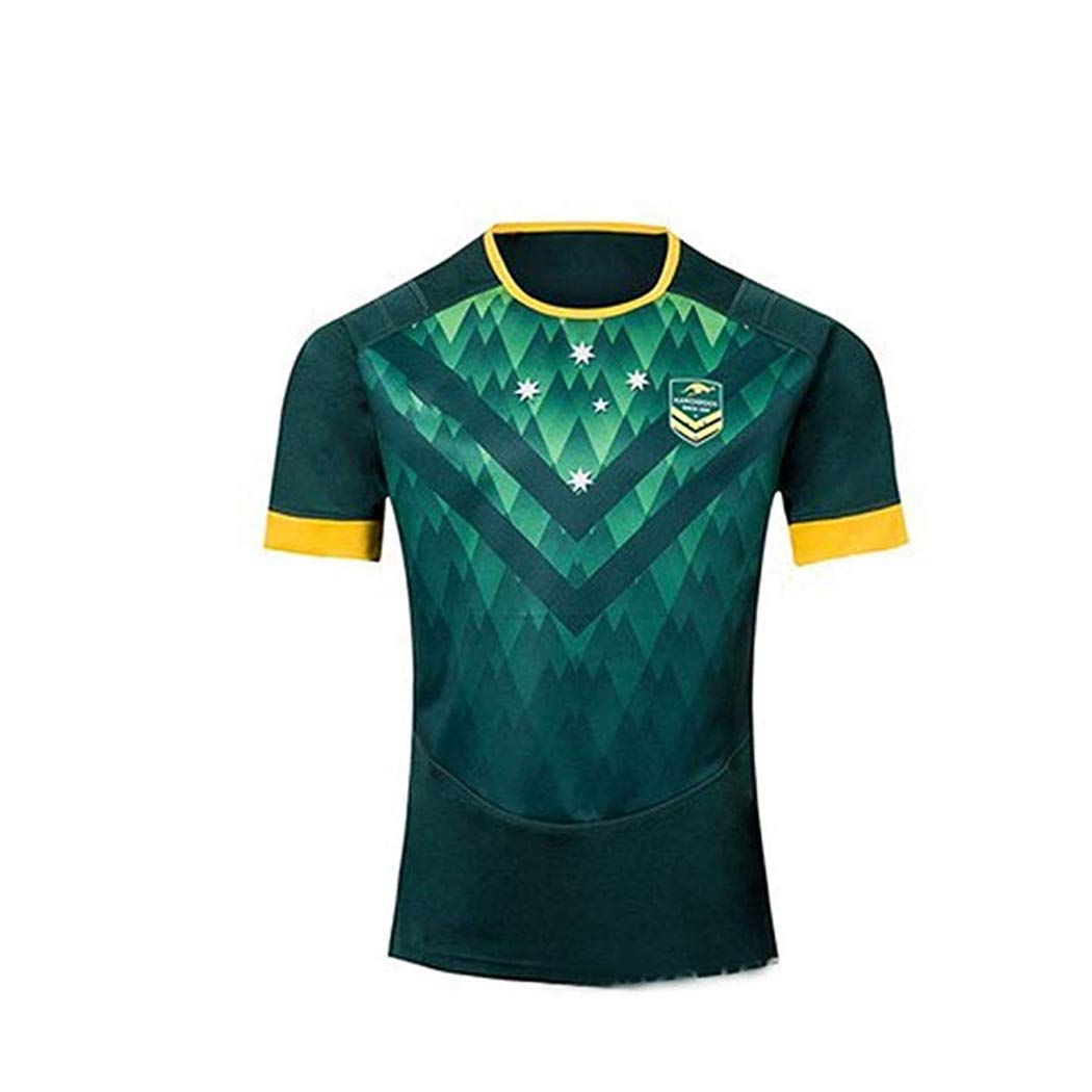 Cwzd-fz 2019-20 Rugby Jersey Rugby Jersey South Africa 100Th Anniversary Edition for Men Short Sleeve Casual T-Shirt Training Suit,Green,M