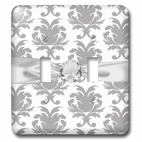 Interruptor doble damasco elegante acabado barroco decorativo superior 2