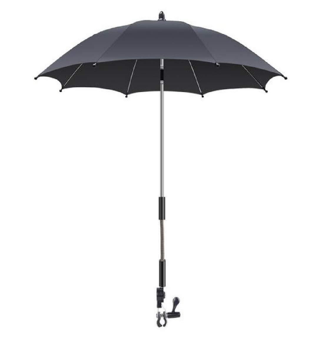 Silfrae Baby Stroller Umbrella UV Rays Umbrella Rainproof Parasol (Black)