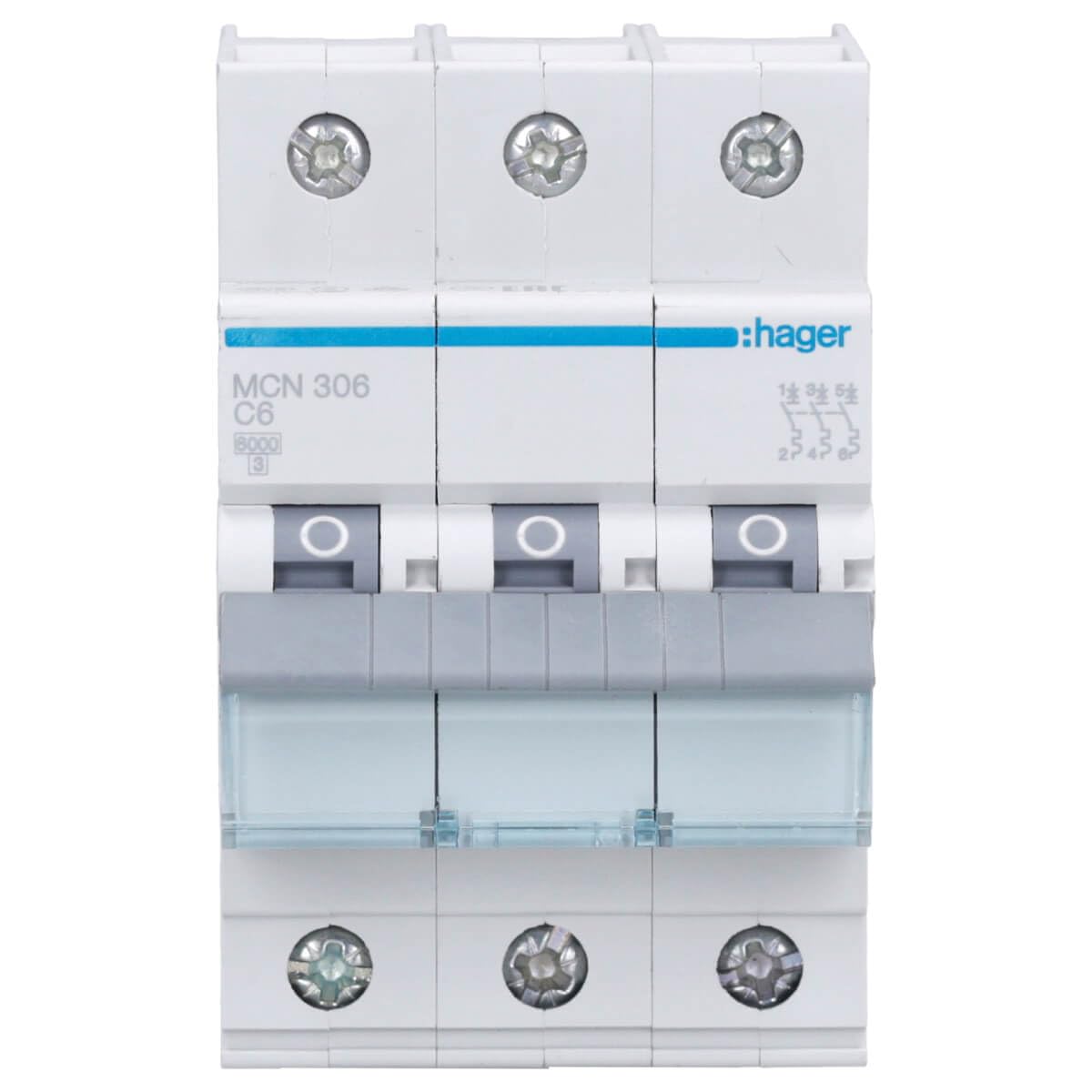 Hager MCN306 LS-Schalter 3 polig 6kA C-6A 3M