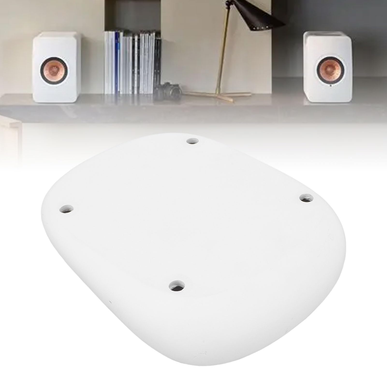 Zunate Stojak na Głośnik Stacjonarny, Metalowy Uchwyt do Montażu Głośnika z Antypoślizgowymi Warstwami Ochronnymi dla Głośnika LS50 Wireless II, Stabilna, Pochylona Konstrukcja (WHITE)