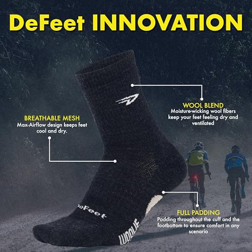 Image of DEFEET - Woolie Boolie 4 inch - D-Logo - Quarter Sock - Cycling, Running, Everyday Sock