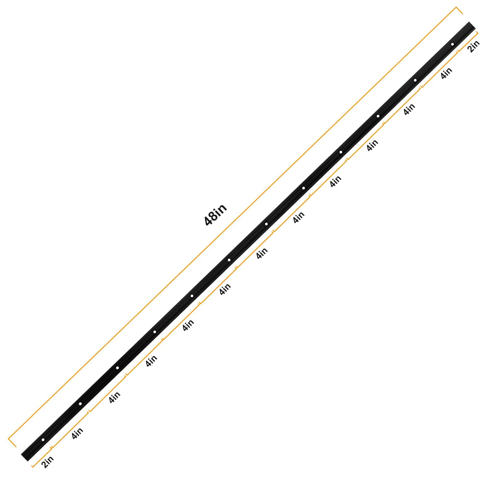 iMetrx T Tracks Woodworking Aluminum 48 inch 1220 mm Black 2 Pcs Double Cut Profile Universal with Predrilled Mounting Holes for Universal T-Track Accessories - Image 3