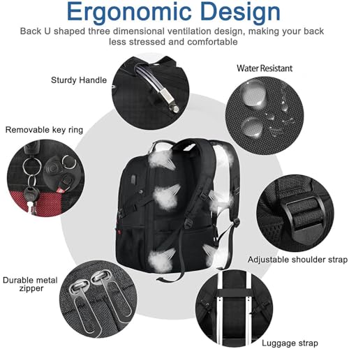 Z-MGKISS Extra Large Travel Backpack, 52L TSA Backpack 17.3 Inch, Anti-Theft 17 Inch Big Business Laptop Backpack の商品画像 4