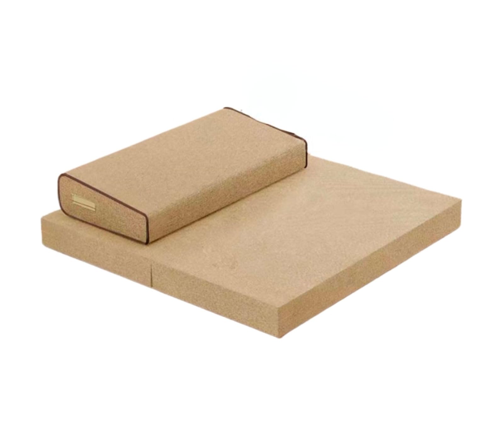 Kwadratowa Ręcznie Wykonana Mata Medytacyjna, Przenośna Składana Poduszka Podłogowa Poduszka Do Jogi Na Zewnątrz Włókna Kokosowego(Size:70x70cm(28x28inch),Color:Beige-2)