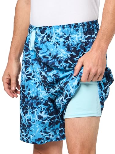 Image of Under Armour Men's Compression Lined Volley Swim Trunks, UPF 50+ Sun Protection, Drawstring Closure & Elastic Waistband