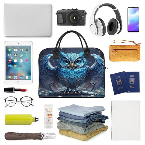 Bolso Tote azul con asa ajustable y cierre para portátil miniatura 5