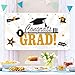 Graduation Party Decorations 2022 Congrats Grad Banner - Black & Gold 2022 Decorations - Class of 2022 Banner for Graduation Party Supplies (45X78 Inches)