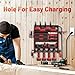 Power Tool Organizer Wall Mount with Charging Station, Garage 4 Drill Storage Shelf with Cordless Tool Holder, Heavy Duty Rack with 8 Outlet Power Strips and Hooks, Gift for Men, Husband (4 Layer)