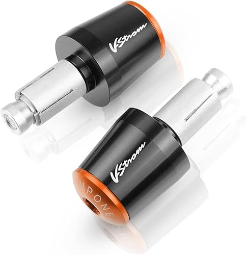 VSTROM - Tapón para manillar de motocicleta Suzuki Vstrom V-Strom DL 1050 1000 650 250 1000XT 1050XT DL1050 DL650 DL250 (color negro y naranja)
