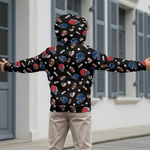 Hoodie for Boys Zip Up Hooded Sweatshirts with Two Pockets Football Boy Zipper Hoodies Size 6-16 Fashion Hooded Zipper Sweatshirt for Teenagers4