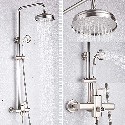Pommeau de douche à effet pluie 8 trous et ensemble de douche complet - 2