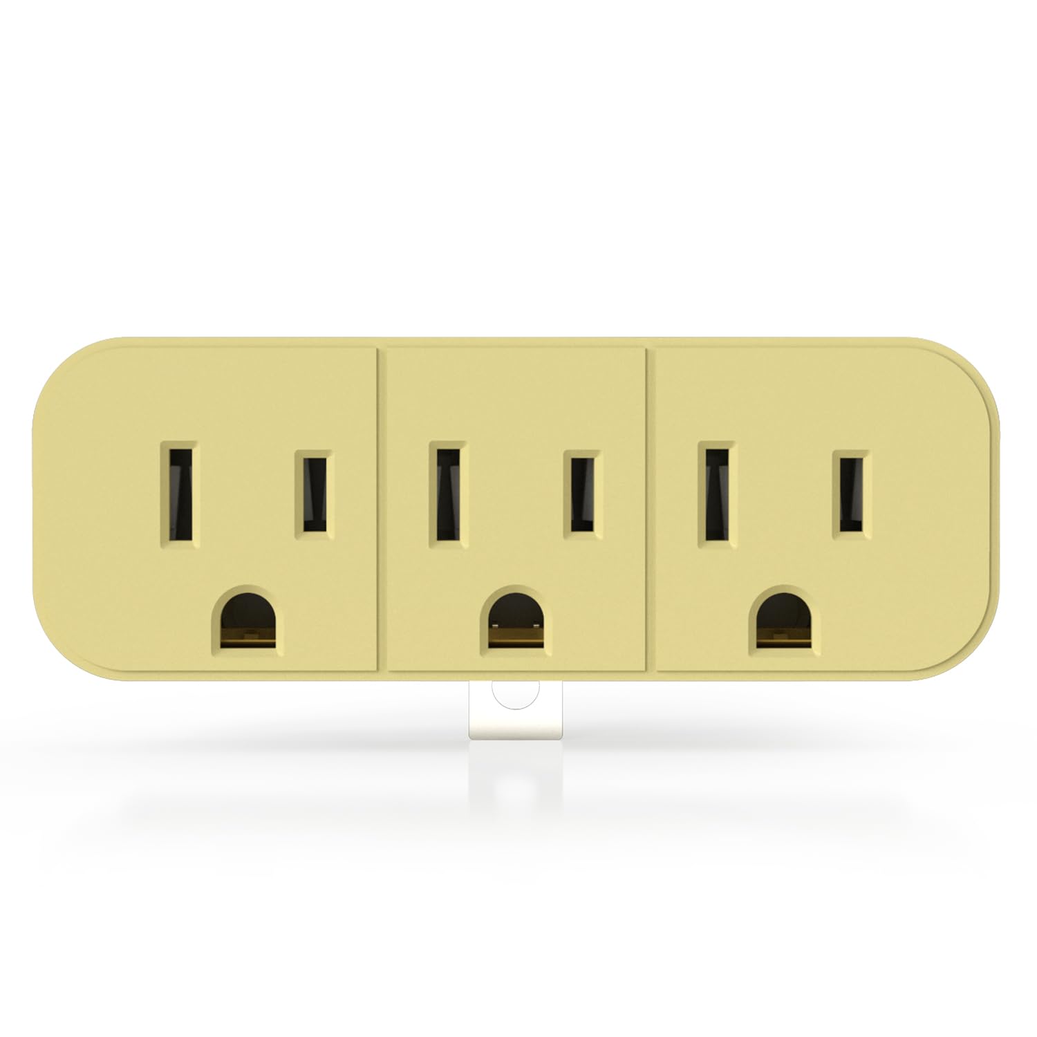 ELEGRP 2 to 3 Prong Grounded Triple Outlet Extender, 2-Prong to 3-Prong Adapter Converters for Wall Outlets, Portable Polarized Wall Plug Splitter with 3 AC Outlets, ETL Listed, 1 Pack