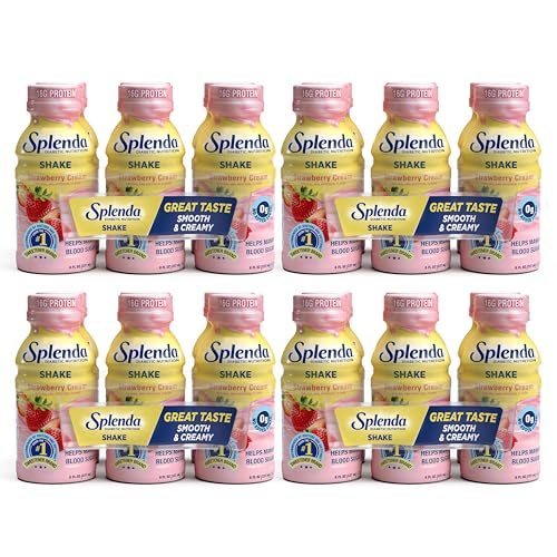 SPLENDA Diabetes Nutrition Shakes - Meal Replacement Shake Strawberry Cream 8 Fl Oz (Pack of 24)