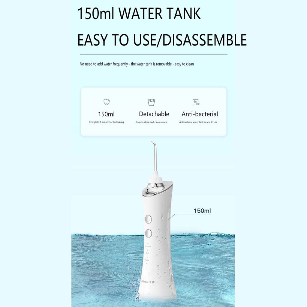 TJH Idropulsore USB Ricaricabile Ipx7 Impermeabile Potente Durata della Batteria Idropulsore per casa, Viaggi, Bretelle e Auto da Ponte per idropulsore Portatile Domestico