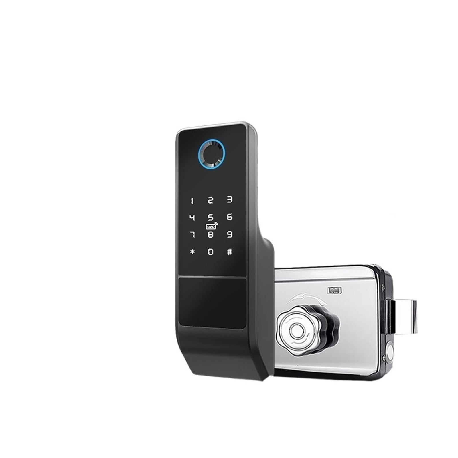 Serrure de porte à empreintes digitales Tuya poignée électronique avec carte IC numérique
