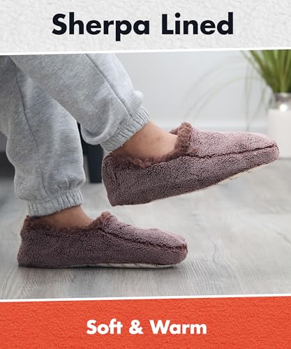 Image of Snoozies Mens Two Tone Fleece Lined Slippers - Comfortable Slippers for Men - Two Tones