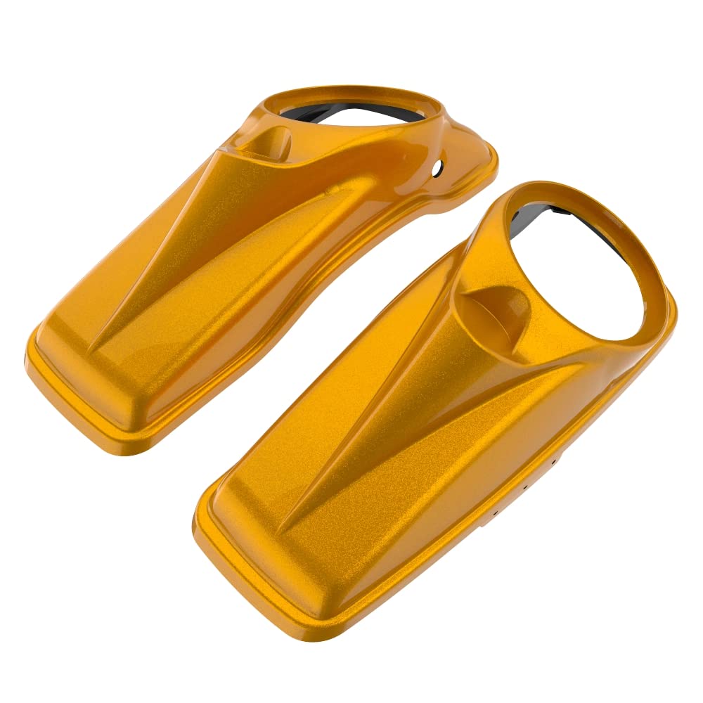 Moto Onfire Prospect Gold Harley 8'' Saddlebag Speaker Lids Covers Fit for Harley Touring 2014+