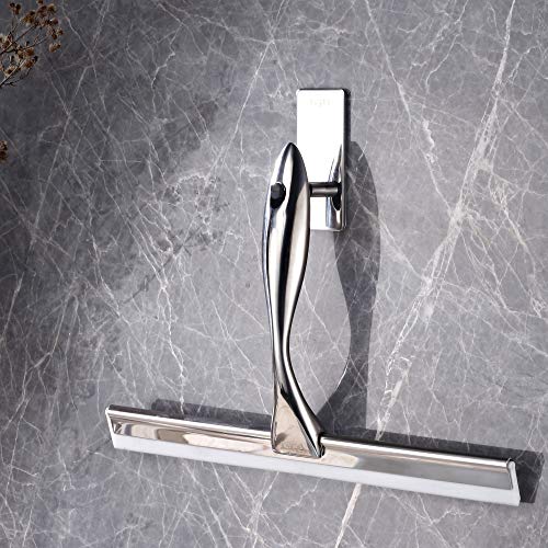 Image of All-Purpose Shower Squeegee for Showers,Bathroom, Window and Car Glass,Heavy Duty Stainless Steel,10',10 Inches