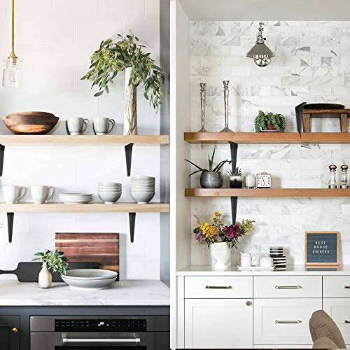 Janyang FLOATING SHELF BRACKETS 20 Pack Shelf Brackets 12 Inches, Heavy Duty Black Iron Metal Floating Shelf Bracket thumb #5