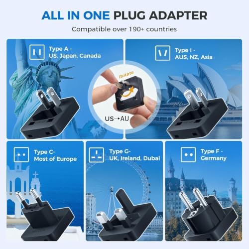 Image of DOACE 2000W 220V to 110V Converter for European Travel for Hair Dryer