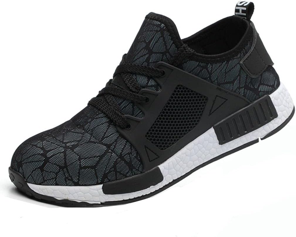 AiKim Puncture Resistant Composite Sneakers Work & Safety Boots Steel Mid Sole Impact Resistant Soft Male Shoes, Grey, 10.5 Women/8.5 Men