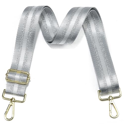 Image of LVYOUME Purse Strap Silver Hardware Wide Bag Straps Replacement Crossbody Adjustable Shoulder Strap for Purses