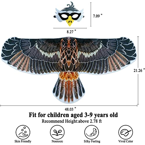 Creatoy Bird-Wings-Costume For Kids With Bird Masks Boys Halloween Dress Up Hawk Owl Eagle Toys Birthday Animal Party Favors #TOP6