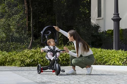 GLOBBER Explorer Trike 4in1 Pro in Schwarz - Dreirad, Laufrad und Kinderwagen in 10/8,5 Zoll - TPR-Sitz - h&ouml;henverstellbares Kinderfahrzeug