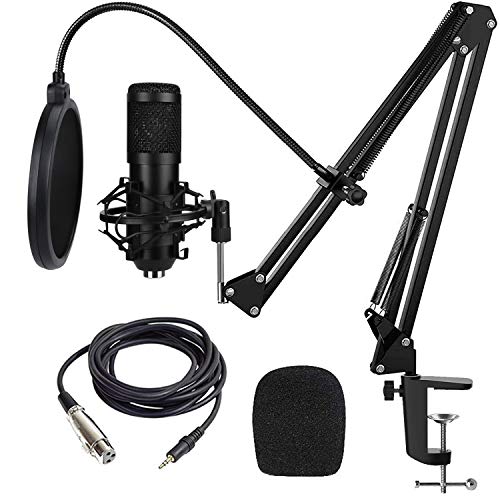 Condenser Microphone,Tuokeogo 192KHZ/24Bit Plug & Play PC Streaming Mic, BM-800 USB Microphone Kit with Professional Sound Chipset Boom Arm Set for Recording YouTube Karaoke Gaming Podcasting etc