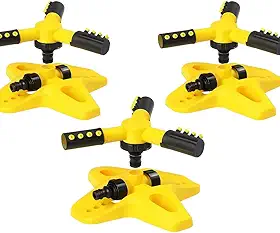Kit 3 Irrigadores De Jardim Aspersor Giratório 360 Pulverizador Água Pivo Irrigação Irrigador Aspersão Jardinagem