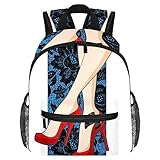 DJROW Bambini Viaggio Daypack Belle Gambe Femminili In Scarpe Scuola Sacchetto Scuola Asilo Bambino Prescolare Bambini Snack Nursery Zaino, Multicolore, 10x4x12 in