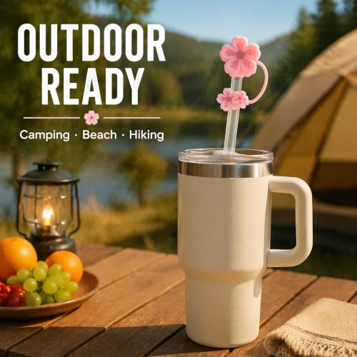 Image of BTYHAOS Straw Covers, Dust Proof Straw Toppers Fit Stanley 30 40oz Tumbler | Reusable Food-Grade Silicone Straw Covers Cap for Most 10mm Straw