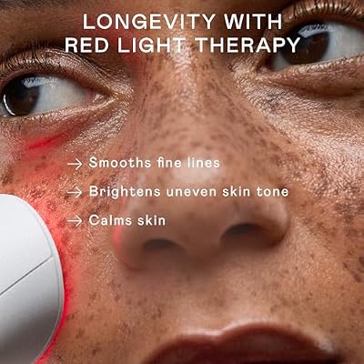 NuFACE Trinity+ LED Red Light Wrinkle Reducer Attachment for Microcurrent Facial Device - FDA Cleared At Home 3-Minute Fine Lines and Wrinkles Treatment for Smile Lines, Under Eyes & Forehead