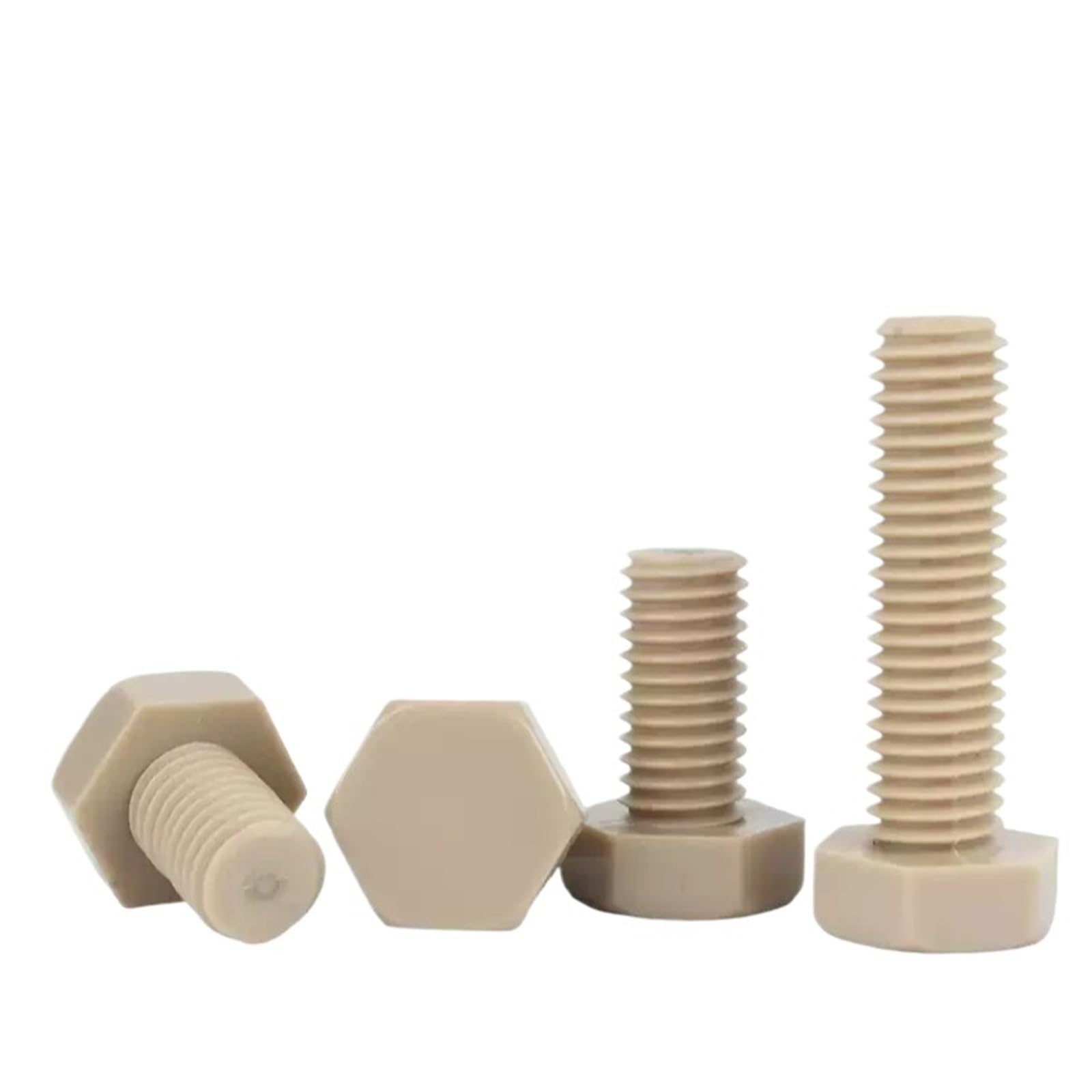 MUHUO Flanged hexagon bolt, External Outer Hex Hexagon Head Heat M3 M4 M5 M6 M8 M10 Insulated Plastic Screw Bolt(25mm,M10 1pcs)
