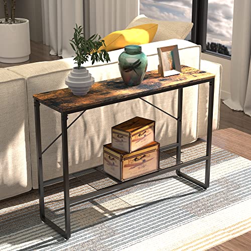 BEAUTME Table d'entrée, table d'entrée, table étroite avec étagère, console rétro montage facile, peu encombrant pour couloirs, séjour, balcons Cover