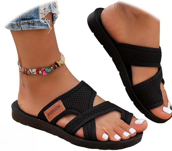 Avylays Breathable Mesh Sandals for Women 2024 Women's Hollow Mesh Slide Sandals Orthopedic Shoes for Women