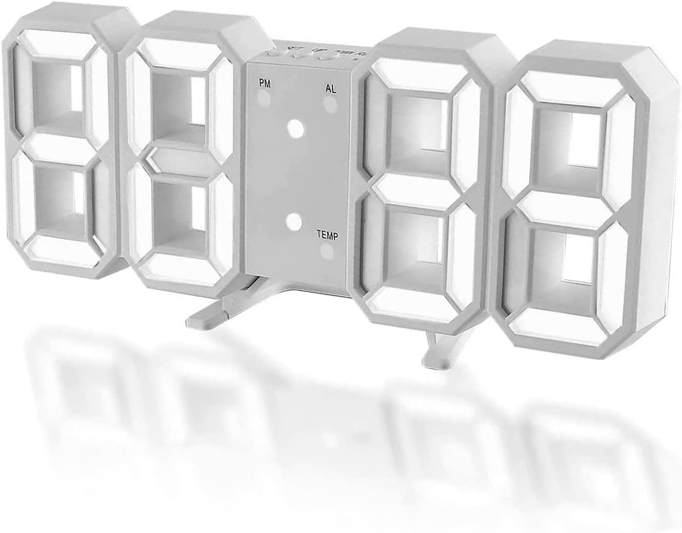 DSLIHA 3D Digital Alarm Clock for Bedrooms, LED Desk USB Electrify